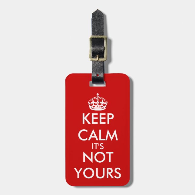 Cute KeepCalm luggage tag for travellers (Front Vertical)
