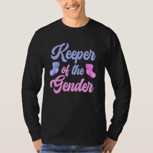 Cute Keeper Of Gender Watercolor With Baby Socks T-Shirt