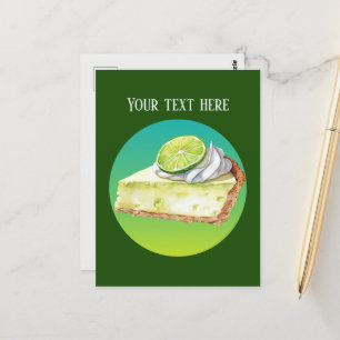 Cute key lime pie add message postcard