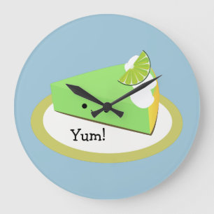 Cute Key Lime Pie Large Clock