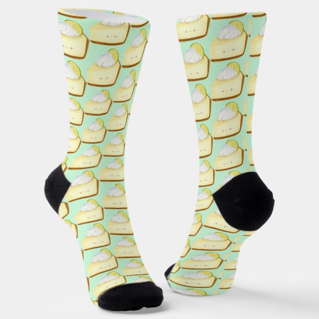 Cute Key Lime Pie Socks (Angled)