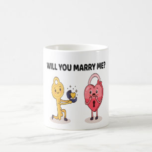 Cute Key to My Heart Proposal Coffee Mug