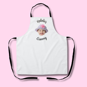 Cute Kid Baby Face Photo Child Name Granny Apron