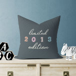 Cute Kid Birth Year Limited Edition Rainbow Pastel Throw Pillow<br><div class="desc">Introducing our adorable custom Cute Kids Birth Year Limited Edition Rainbow Pastel Throw Pillow! This modern and fun pillow is the perfect addition to any child's bedroom or play area as it features a colourful rainbow design in pastel shades that will brighten up any space. But what makes this pillow...</div>