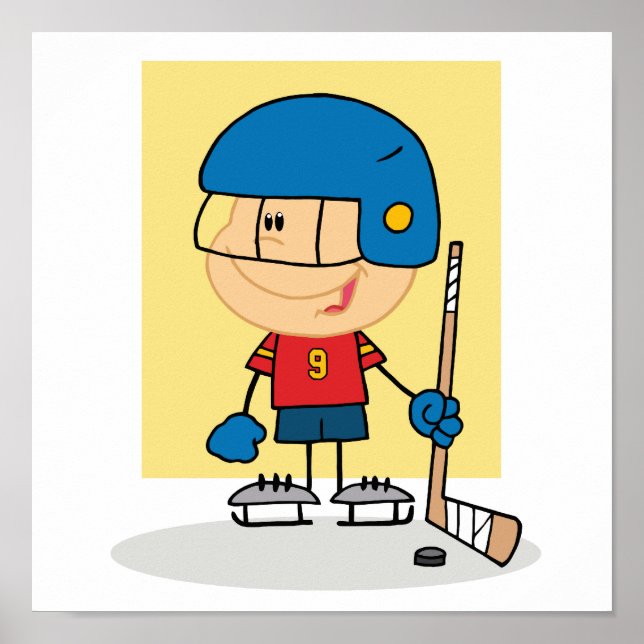 Cute Kid Hockey Player Poster (Front)