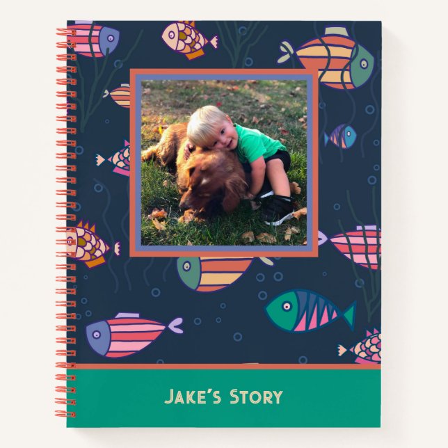 Cute Kid’s Fish Photo Custom Notebook (Front)