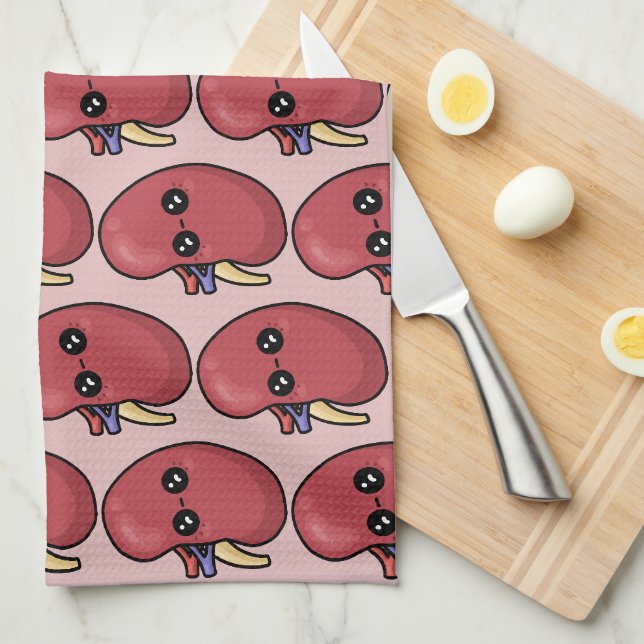 Cute Kidney - Human Biology Kitchen Towel (Quarter Fold)