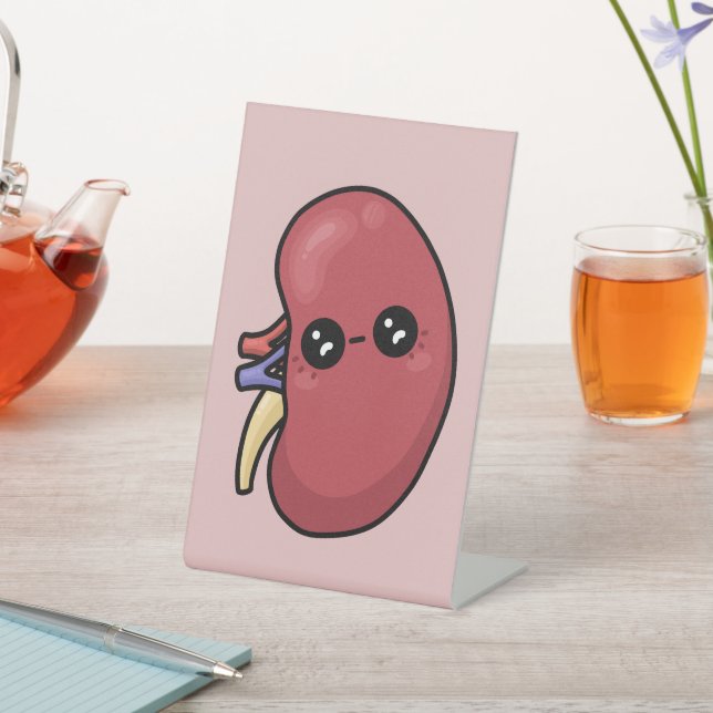 Cute Kidney - Human Biology Pedestal Sign (In SItu)