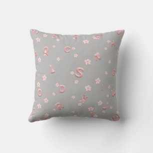 Cute kids ABC Alphabet flower Children school Throw Pillow