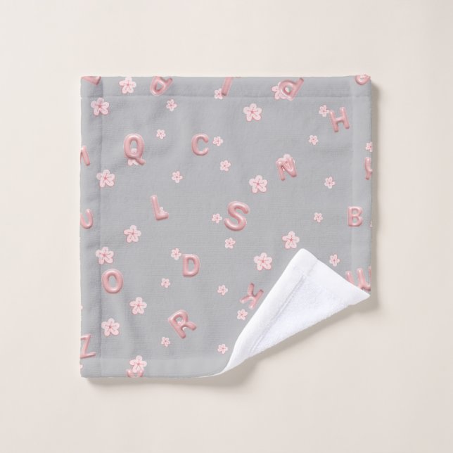 Cute kids ABC Alphabet flower Children school Wash Cloth (Wash Cloth)
