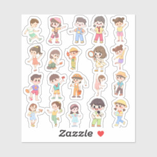 Cute Kids Activity Vinyl Stickers