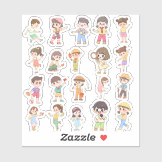 Cute Kids Activity Vinyl Stickers