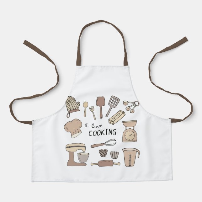  Cute Kids Apron Love Cooking Kitchen Fun (Front)