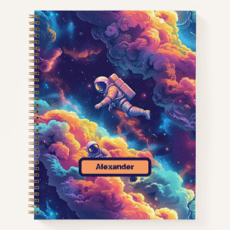 Cute Kids Astronaut Custom Notebook