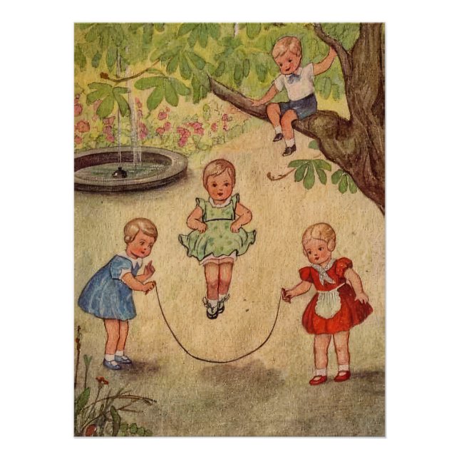 Cute kids at playFaux Wrapped Canvas Print (Front)