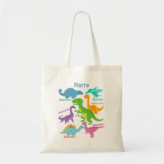 Cute Kids Baby Dinosaur Tote Bag (Front)