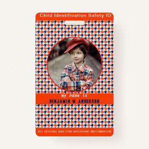 Cute Kid's baseball Colourful Custom Photo Child I Badge