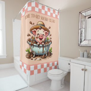 Cute kids bathroom pig add text