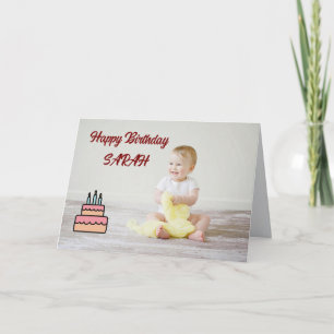 Cute Kids Birthday Card – Cake & Candles