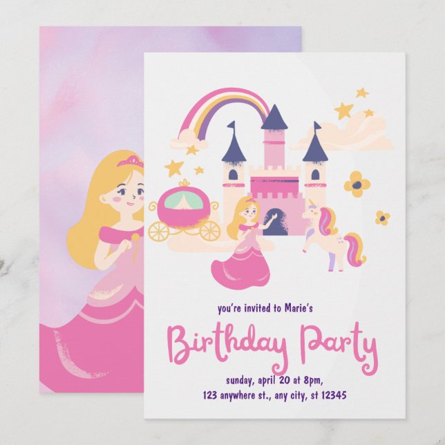 cute kids birthday party Invitation (Front/Back)