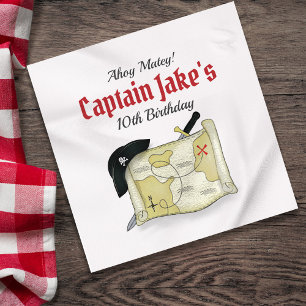 Cute Kids Birthday Party Pirate Personalized Napkin