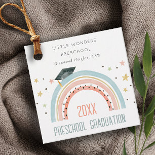 Cute Kids Boho Rainbow Stars Preschool Graduation Favour Tags