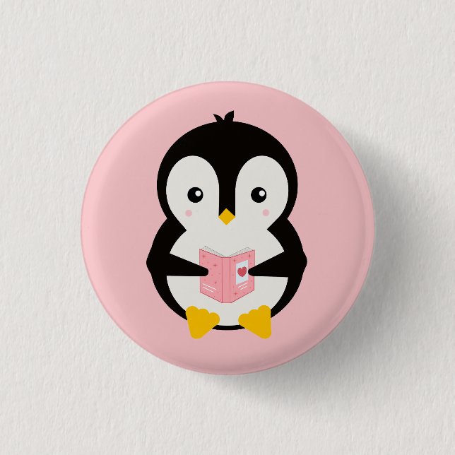 Cute Kid's Book Lover's  1 Inch Round Button (Front)