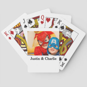 Cute kids boys girls photo family gifts name moder playing cards