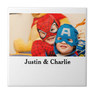 Cute kids boys girls photo family gifts name moder tile