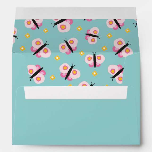 Cute Kids Butterfly pattern Envelope (Back (Bottom))