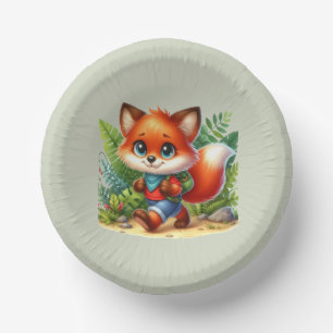 Cute kids Camping & Hiking fox party  Paper Plate