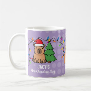 Cute Kids Capybara Christmas Coffee Mug