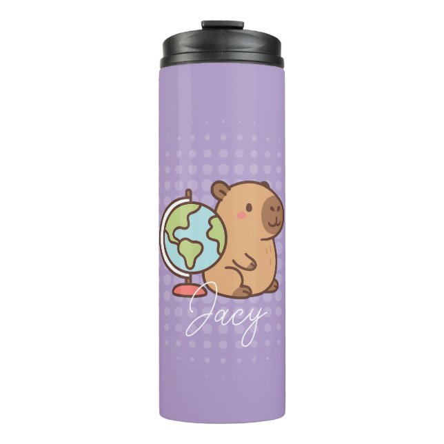 Cute Kids Capybara School Thermal Tumbler (Front)
