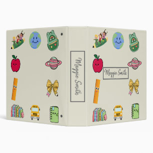 Cute Kids Cartoon School Memories Personalize Binder