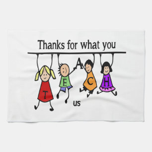 Cute Kids Cartoon Spelling Teach for Teachers Kitchen Towel