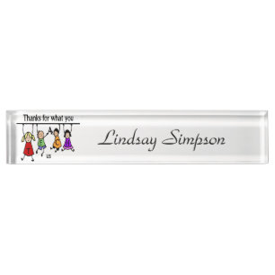 Cute Kids Cartoon Spelling Teach for Teachers Nameplate