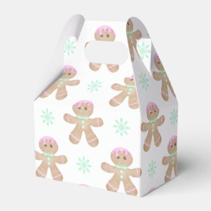 Cute Kids Christmas Gingerbread Cookie Pattern Favor Box