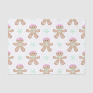 Cute Kids Christmas Gingerbread Cookie Pattern Tissue Paper