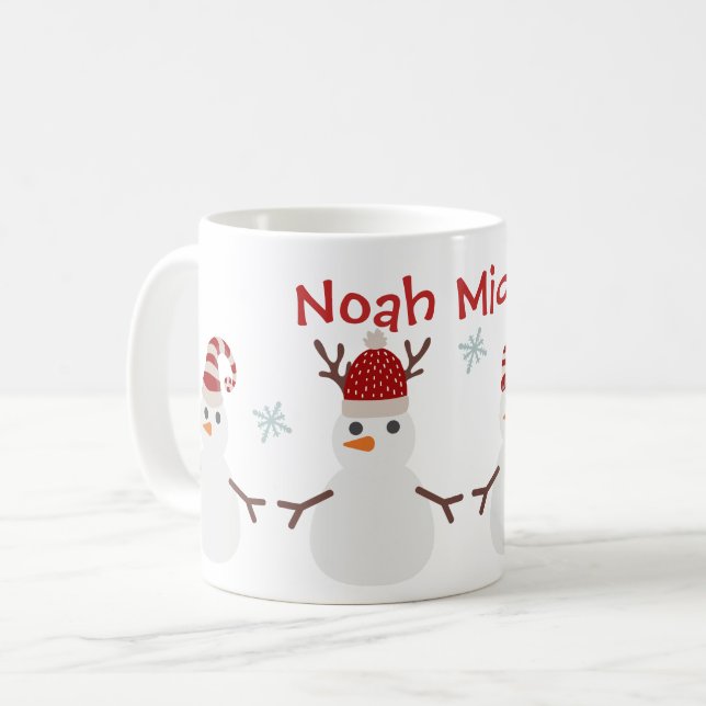 Cute Kid's Christmas Personalized Mug (Front Left)