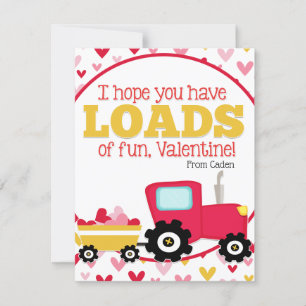 Cute Kids Classroom Valentine's Day Tractor Holiday Card
