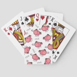 Cute Kid's Crayon Pigs Playing Cards