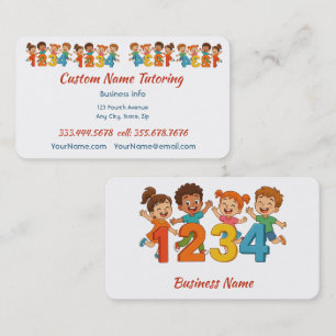 Cute Kids Custom Tutoring Teaching Instructor Business Card