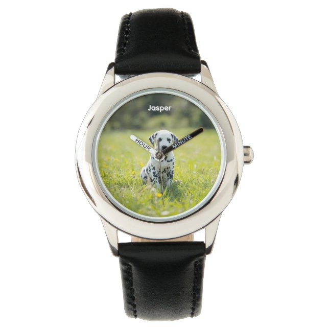Cute Kid's Dalmatian Personalized Watch (Front)