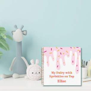 Cute Kid's Diary Sprinkle Ice Cream Drips Notebook