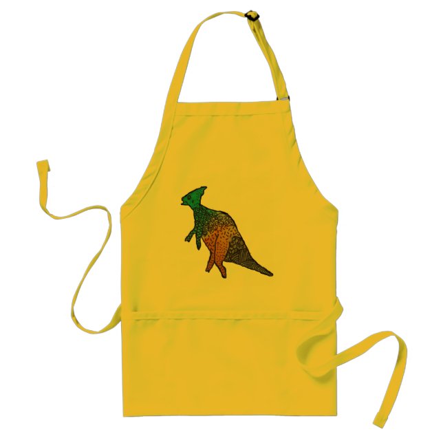 Cute kids dinosaur art smock illustration doodle standard apron (Front)