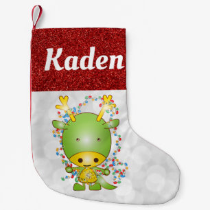 Cute Kids Dinosaur T Rex Small Christmas Stocking