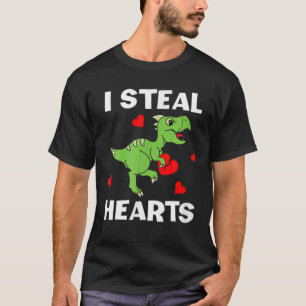 Cute Kids Dinosaur Valentines Day Lover I Steal He T-Shirt