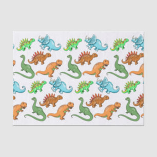 Cute Kids Dinosaurs Illustrations Tissue Paper