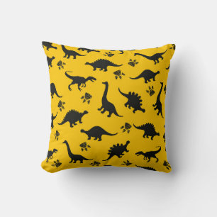 Cute kids dinosaurs pattern Colourful dinosaurs on Throw Pillow