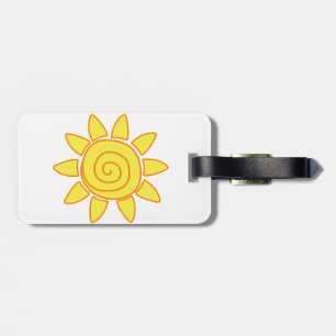 Cute Kids Drawing Sun Illustration Luggage Tag